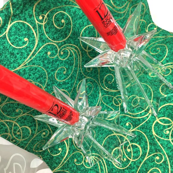 Starburst Glass Candlesticks Set of Two - Picture 4 of 16